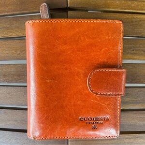 Cuoieria Fiorentina Vera Pelle Italian Leather Wallet Orange